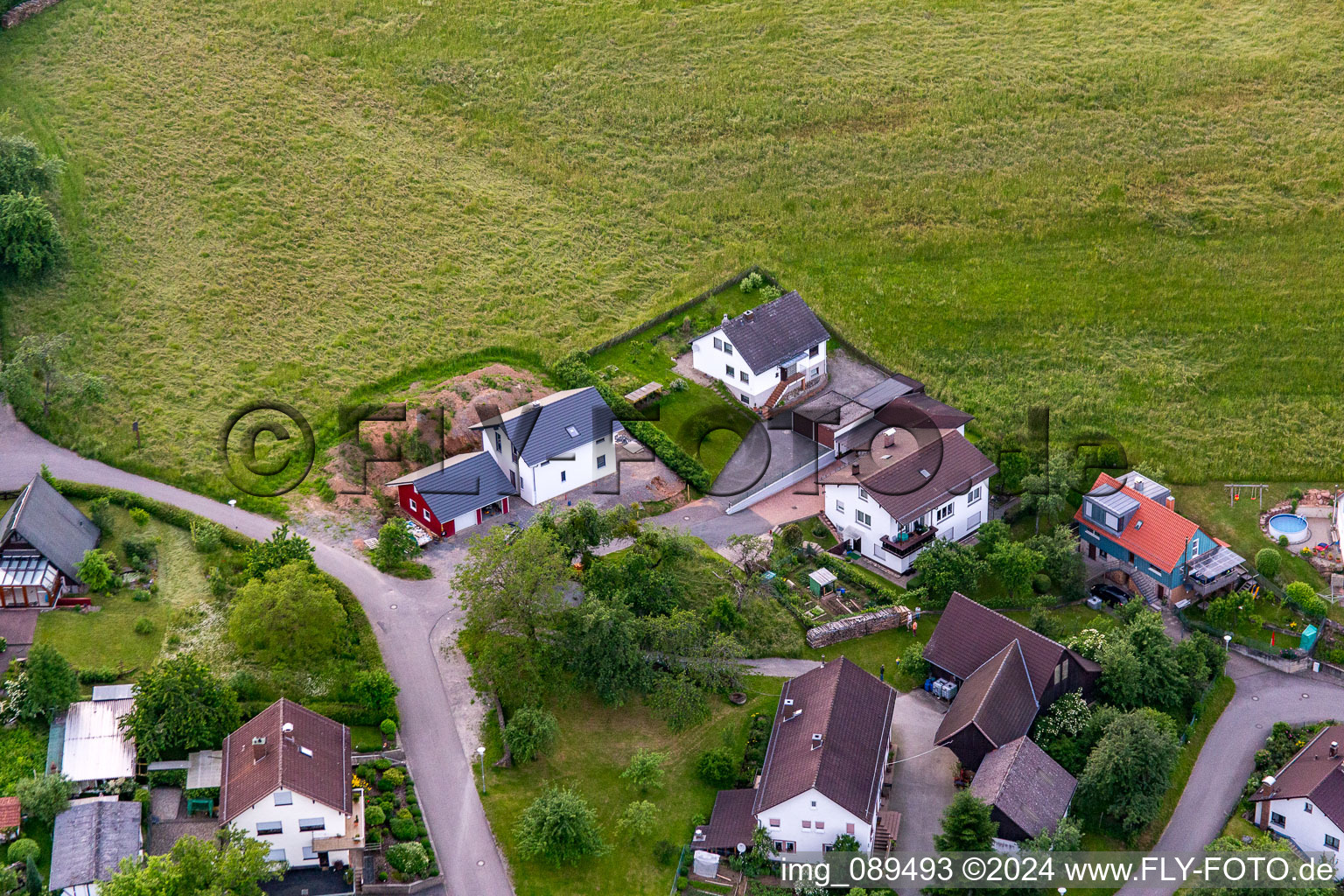 District Brombach in Eberbach in the state Baden-Wuerttemberg, Germany seen from a drone