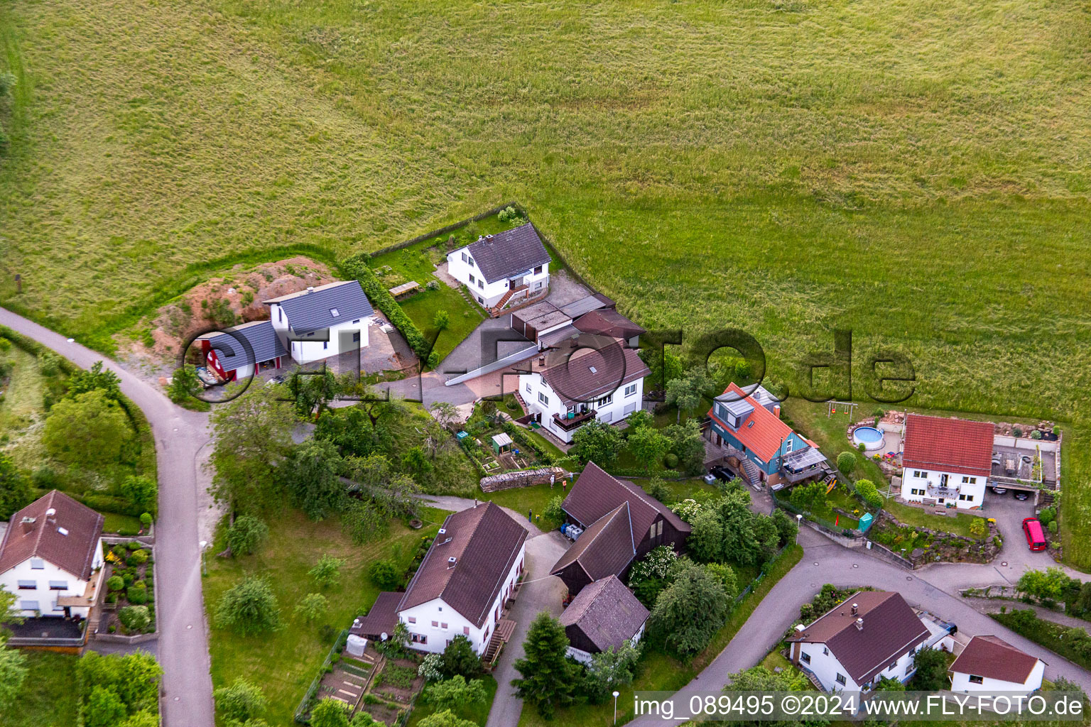 Aerial photograpy of District Brombach in Eberbach in the state Baden-Wuerttemberg, Germany