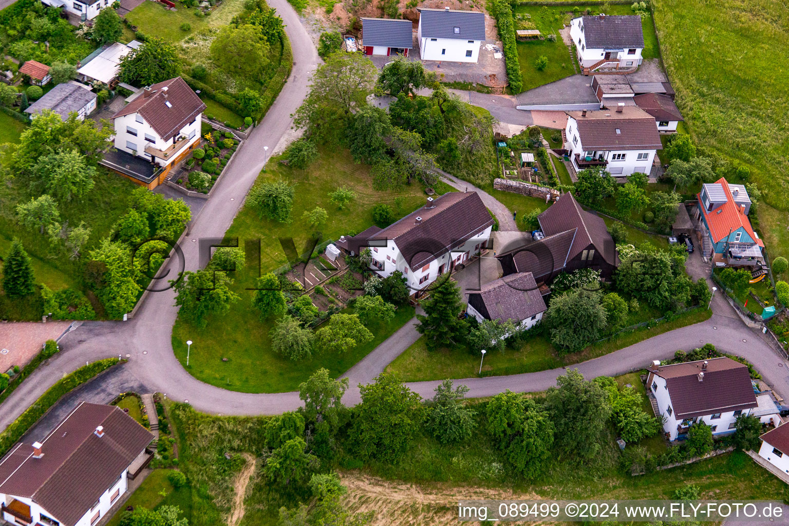 District Brombach in Eberbach in the state Baden-Wuerttemberg, Germany seen from above