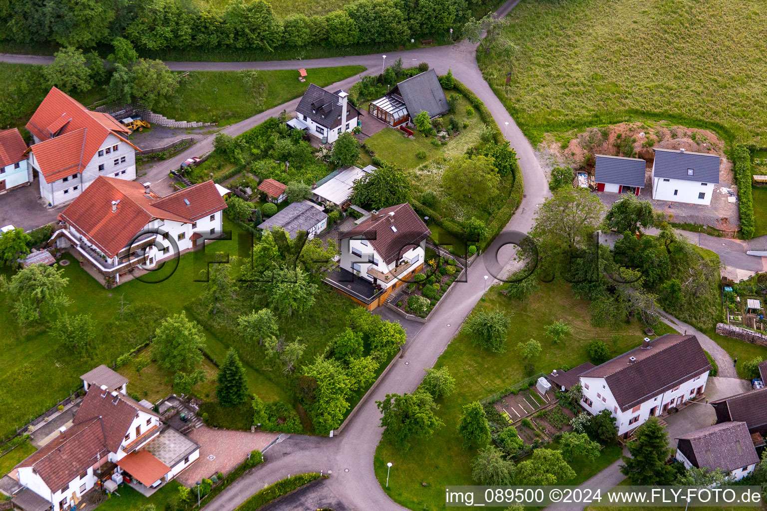 District Brombach in Eberbach in the state Baden-Wuerttemberg, Germany from the plane