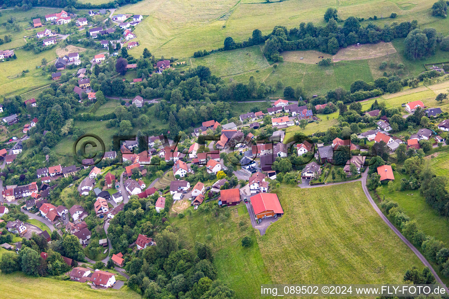 District Brombach in Eberbach in the state Baden-Wuerttemberg, Germany viewn from the air