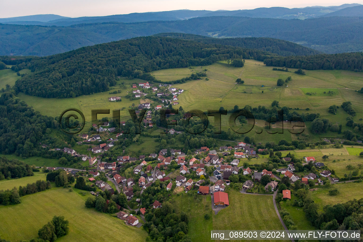 Drone recording of District Brombach in Eberbach in the state Baden-Wuerttemberg, Germany