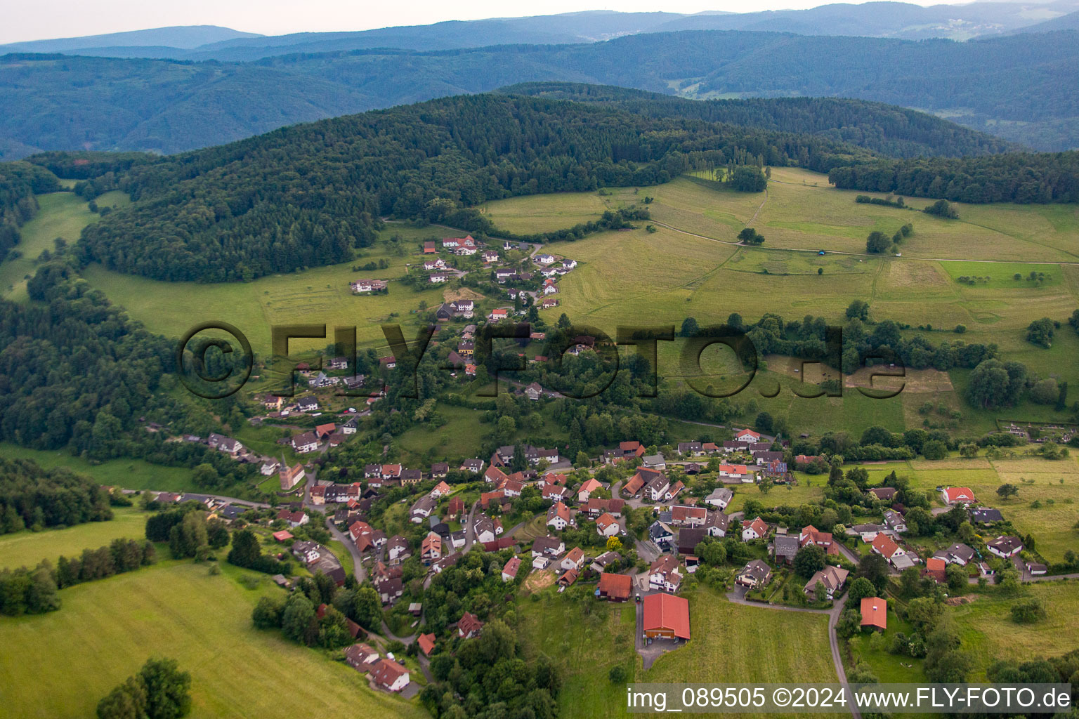 Drone image of District Brombach in Eberbach in the state Baden-Wuerttemberg, Germany