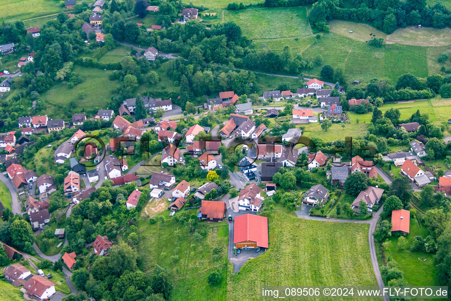 District Brombach in Eberbach in the state Baden-Wuerttemberg, Germany from the drone perspective