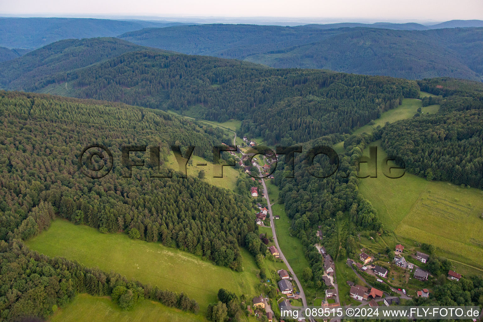 Oblique view of District Brombach in Eberbach in the state Baden-Wuerttemberg, Germany