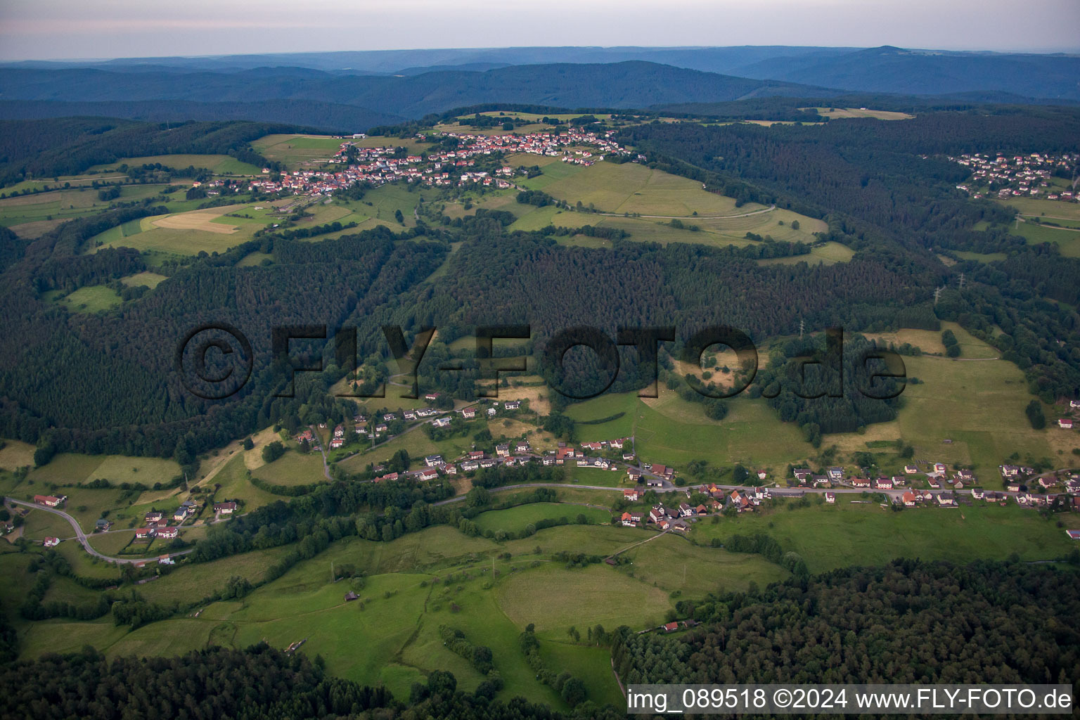 Aerial photograpy of District Rothenberg in Oberzent in the state Hesse, Germany