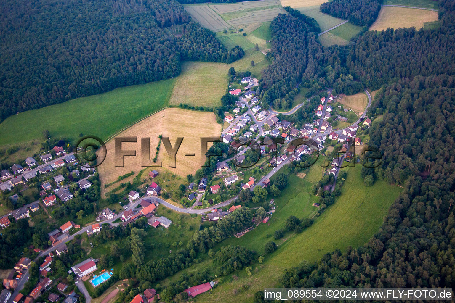 Aerial photograpy of Erbach in the state Hesse, Germany