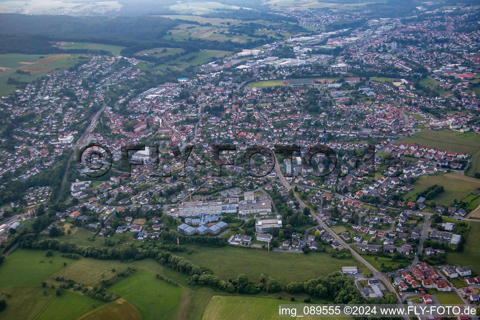 Oblique view of Erbach in the state Hesse, Germany