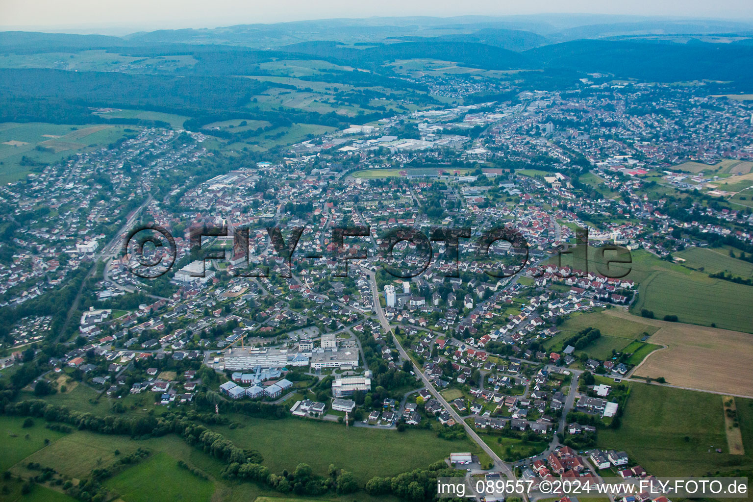 Erbach in the state Hesse, Germany from above