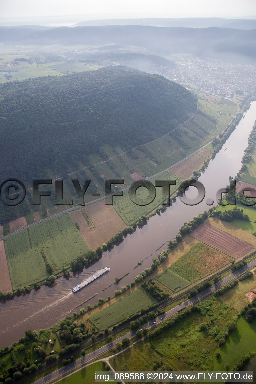 Laudenbach in the state Bavaria, Germany seen from above