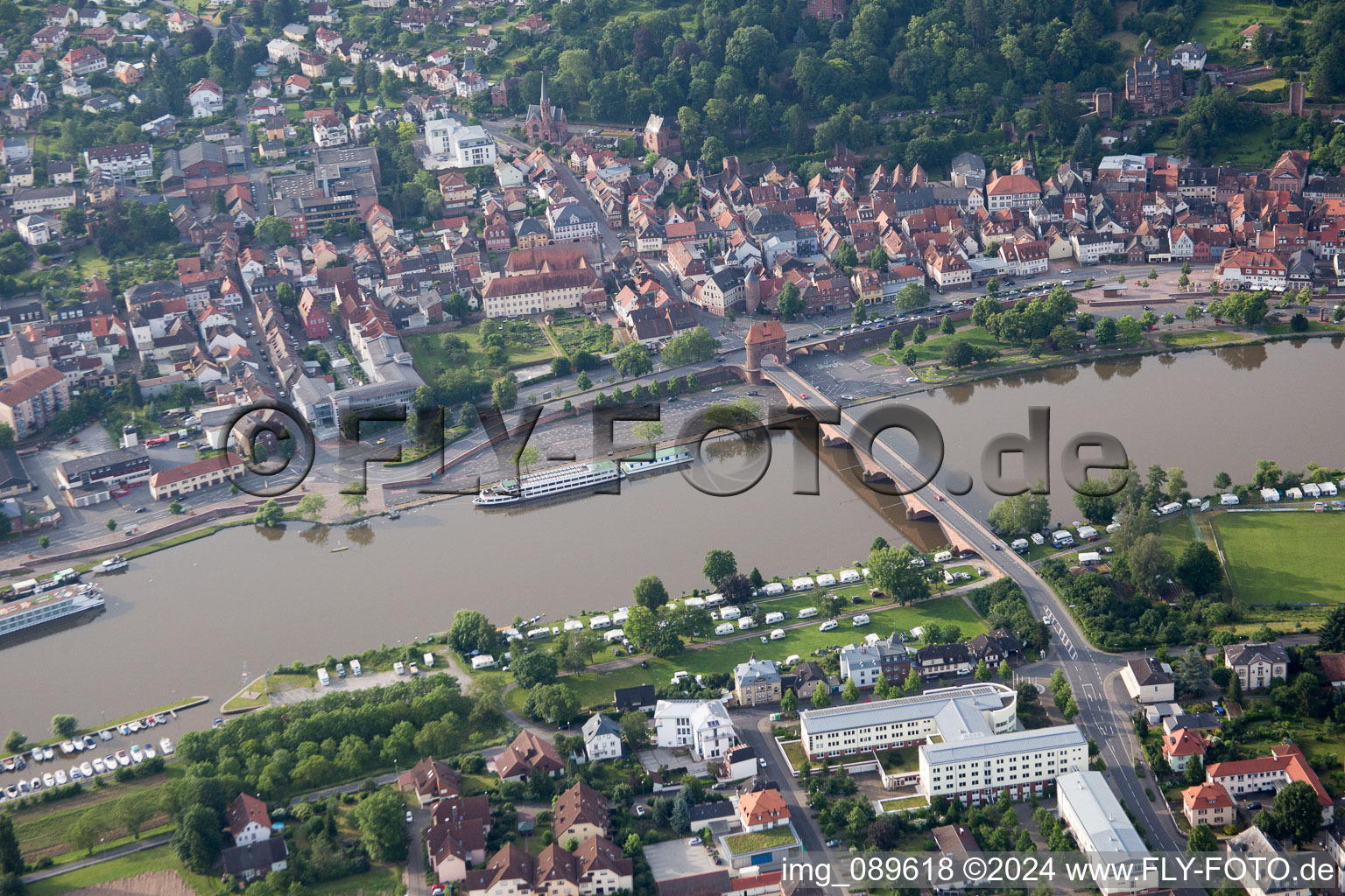 Miltenberg in the state Bavaria, Germany from above