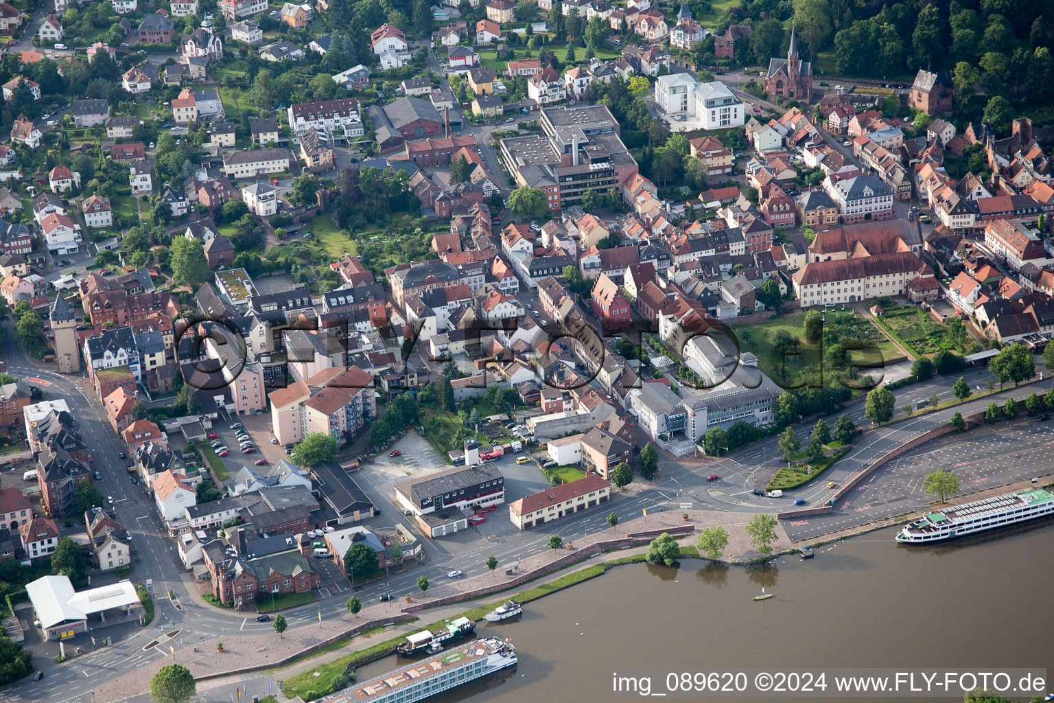 Miltenberg in the state Bavaria, Germany seen from above