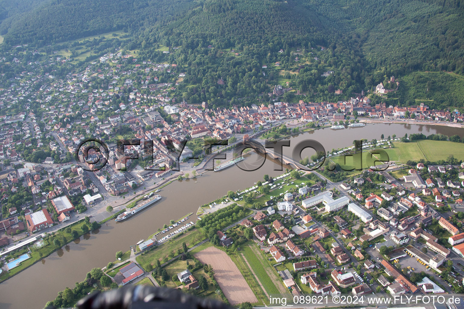 Miltenberg in the state Bavaria, Germany from the plane