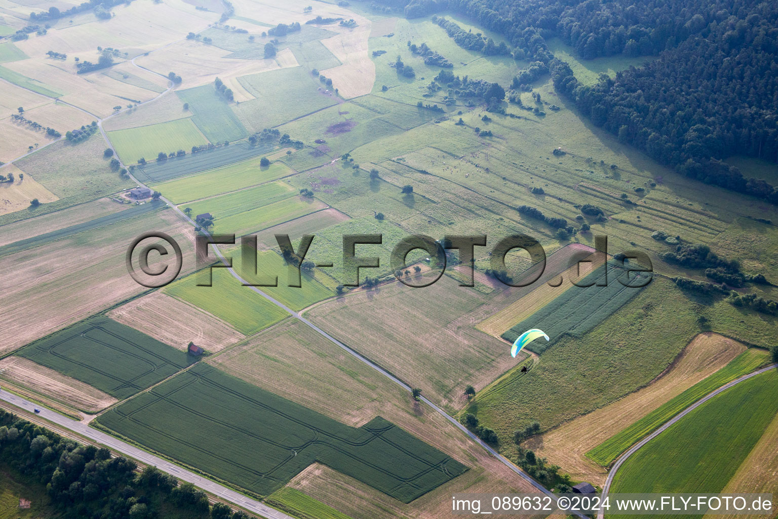 Bürgstadt in the state Bavaria, Germany seen from above