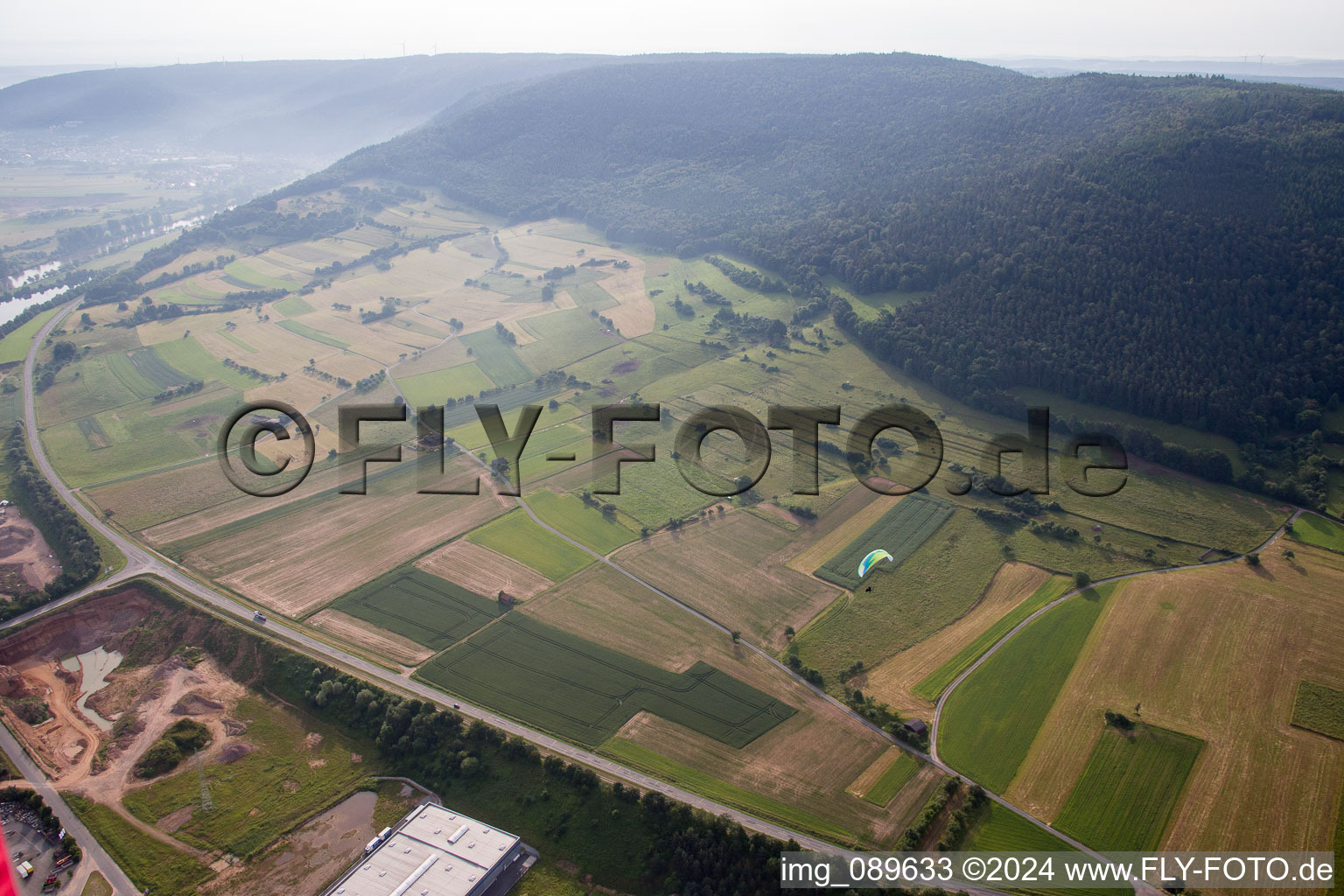 Bürgstadt in the state Bavaria, Germany from the plane