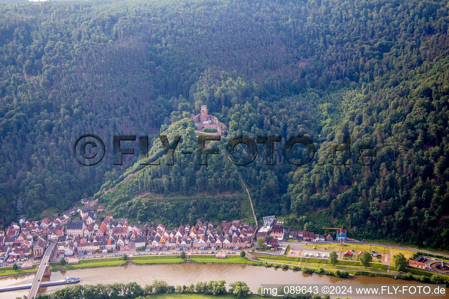 Ruins and vestiges of the former castle and fortress Burg Freudenburg in Freudenberg in the state Baden-Wurttemberg, Germany