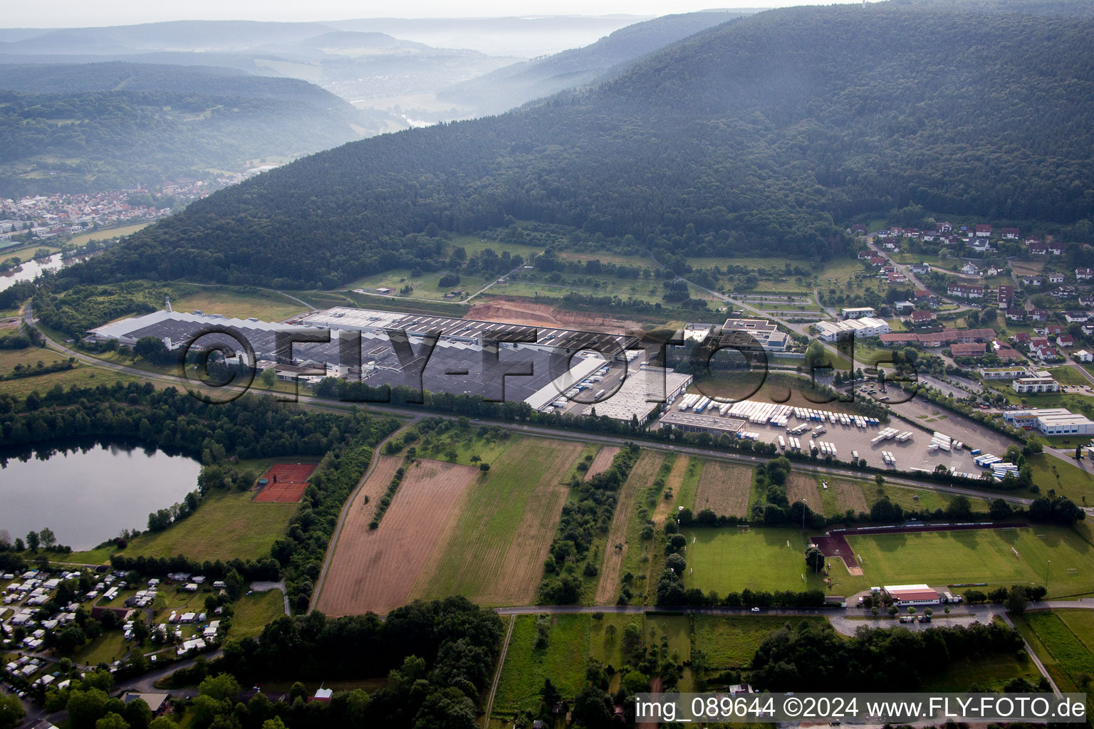 Building and production halls on the premises of Rauch Moebelwerke GmbH in Freudenberg in the state Baden-Wurttemberg, Germany