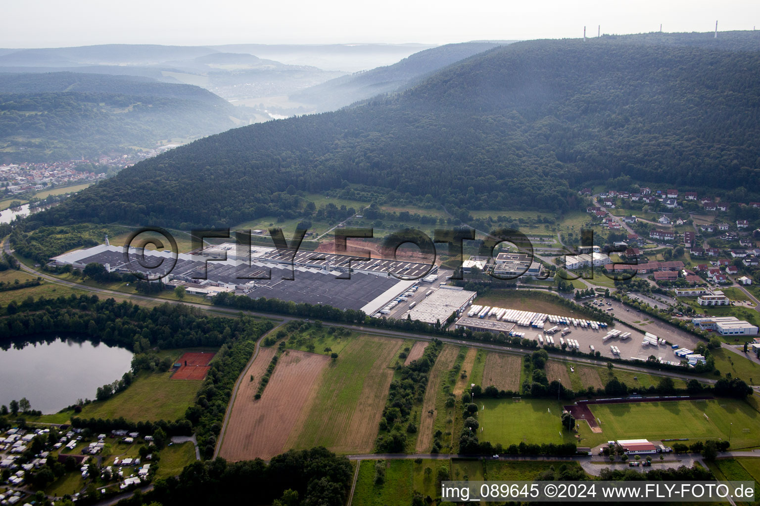 Aerial view of Freudenberg in the state Baden-Wuerttemberg, Germany