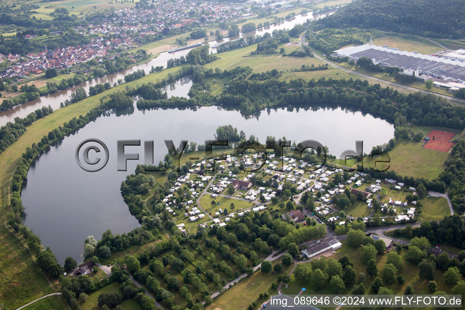 Aerial photograpy of Freudenberg in the state Baden-Wuerttemberg, Germany