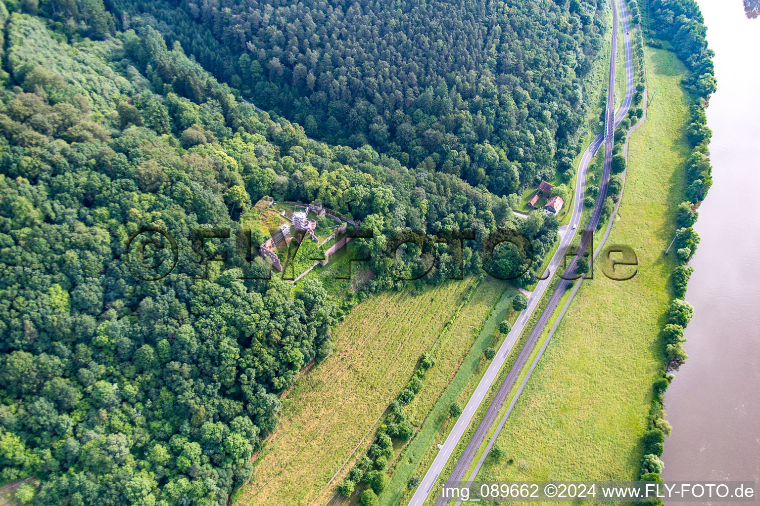 Aerial view of Fechenbach in the state Bavaria, Germany