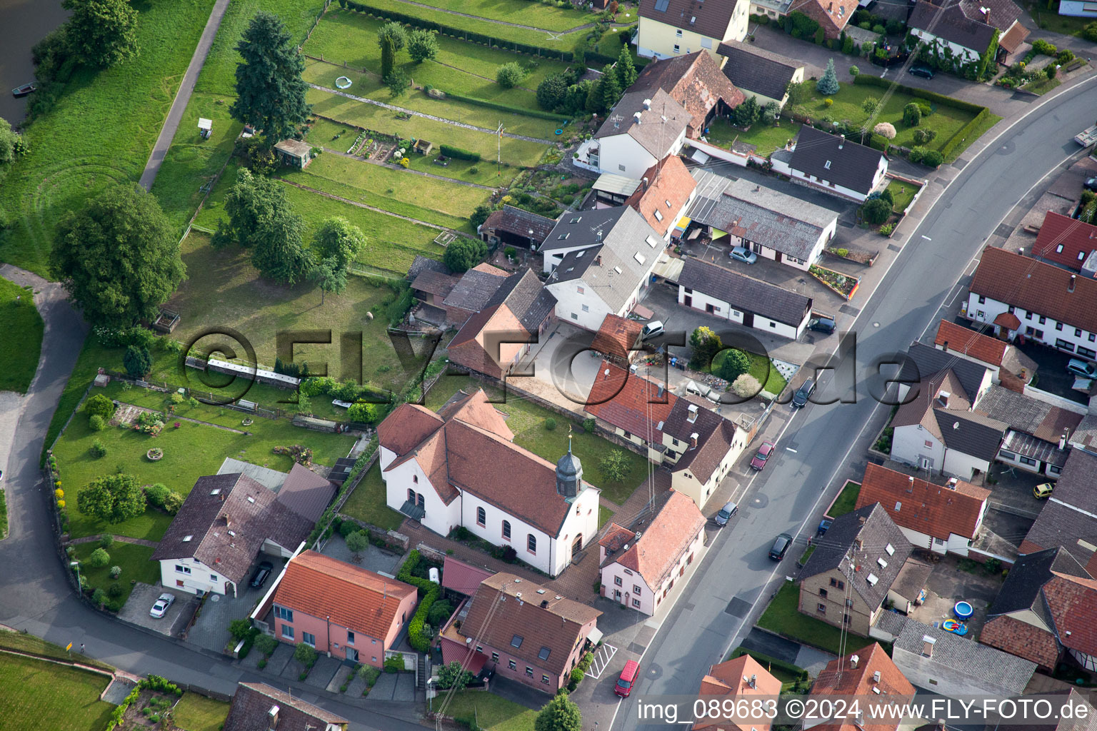 Oblique view of Henneburg in Stadtprozelten in the state Bavaria, Germany