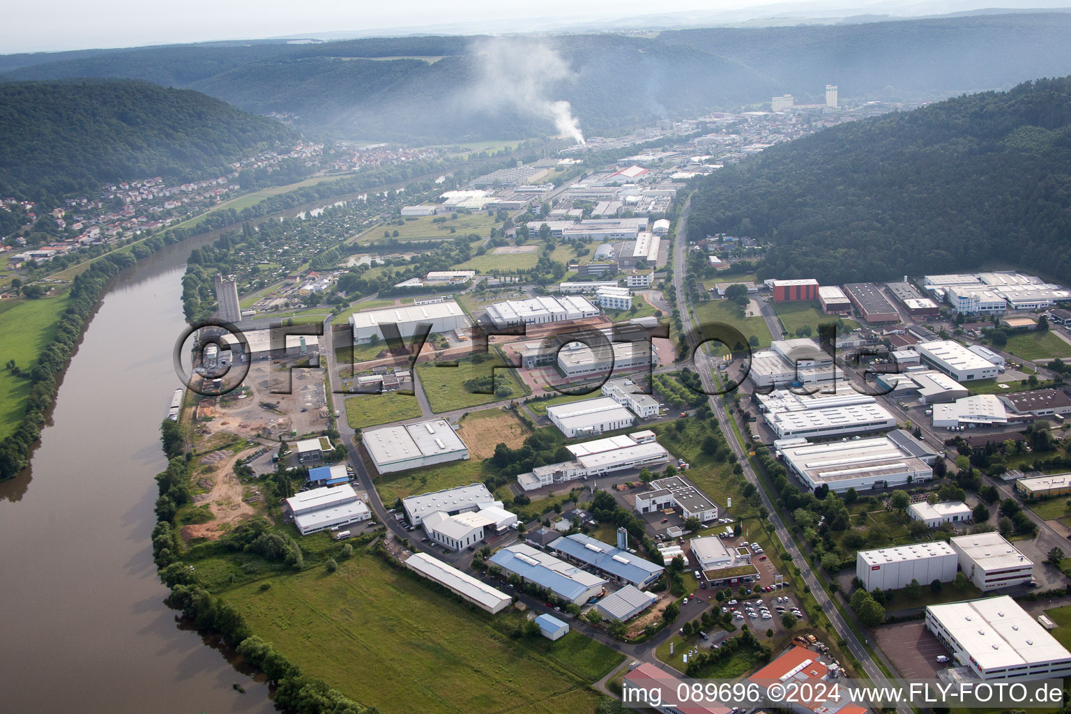 Hafenstr industrial area in the district Grünenwört in Wertheim in the state Baden-Wuerttemberg, Germany