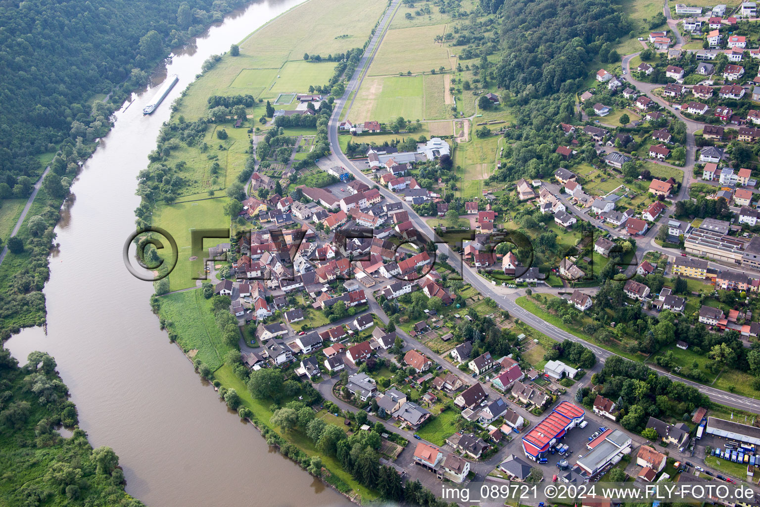 Oblique view of Wertheim in the state Baden-Wuerttemberg, Germany