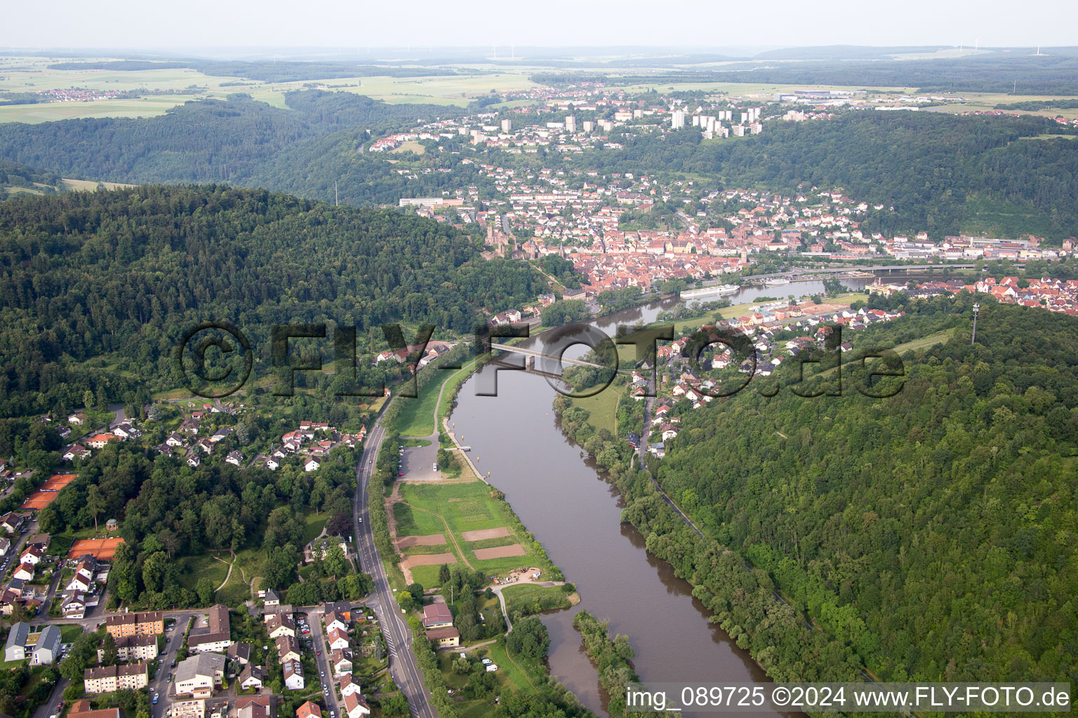 Wertheim in the state Baden-Wuerttemberg, Germany from the plane