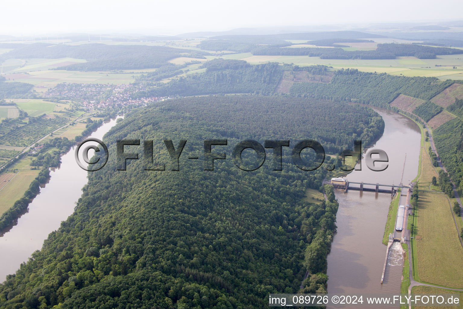 Bird's eye view of Wertheim in the state Baden-Wuerttemberg, Germany