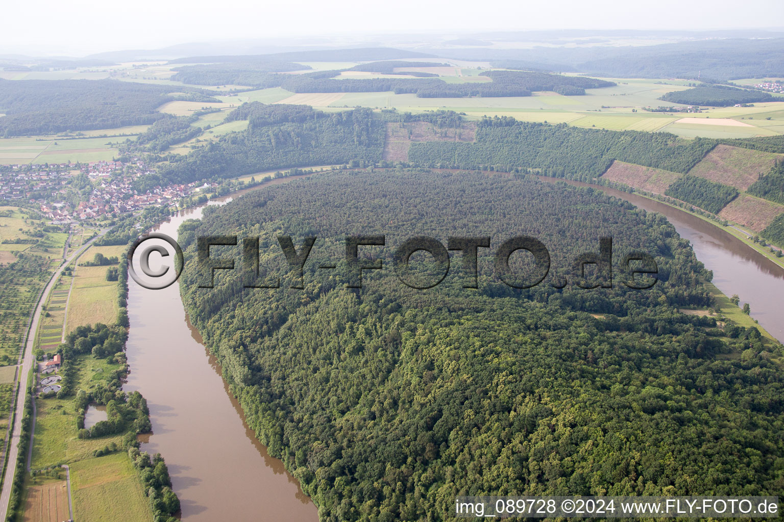 Aerial view of Main loop in Urphar in the state Baden-Wuerttemberg, Germany