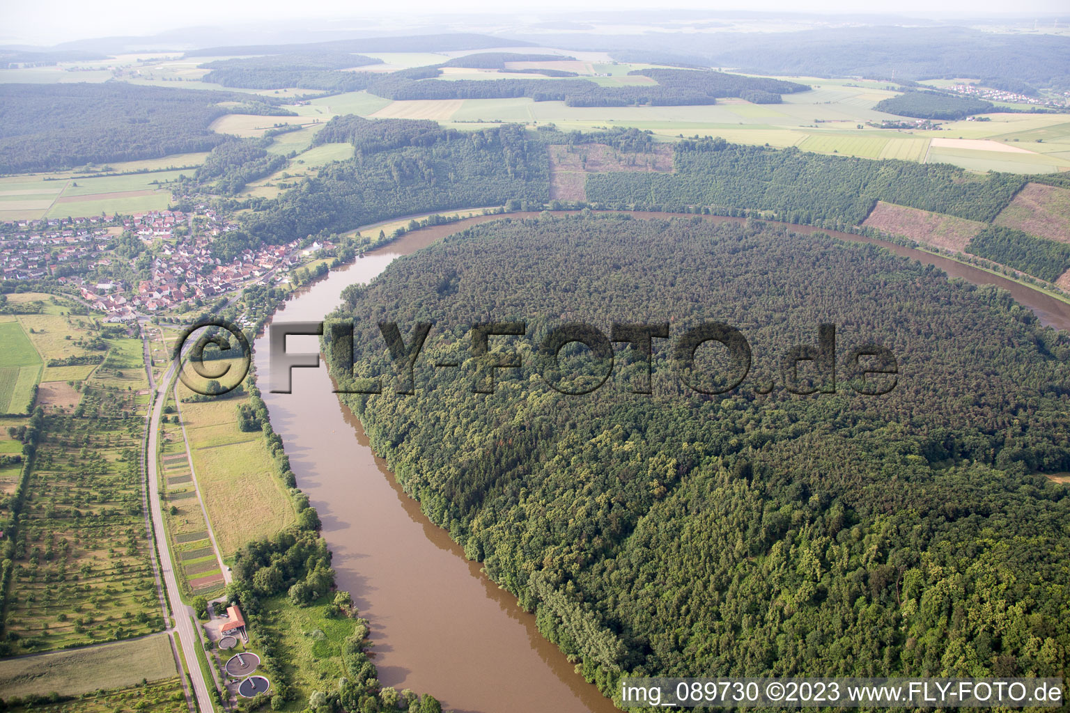 Aerial photograpy of Main loop in Urphar in the state Baden-Wuerttemberg, Germany