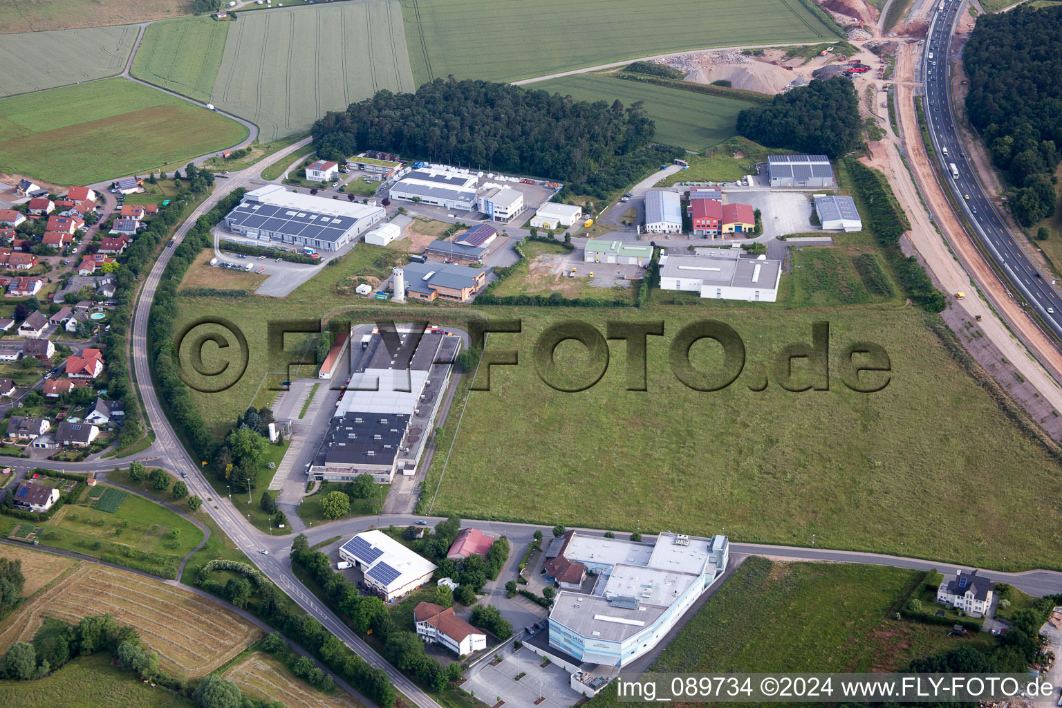 Industrial area Upper Grüben in the district Bettingen in Wertheim in the state Baden-Wuerttemberg, Germany