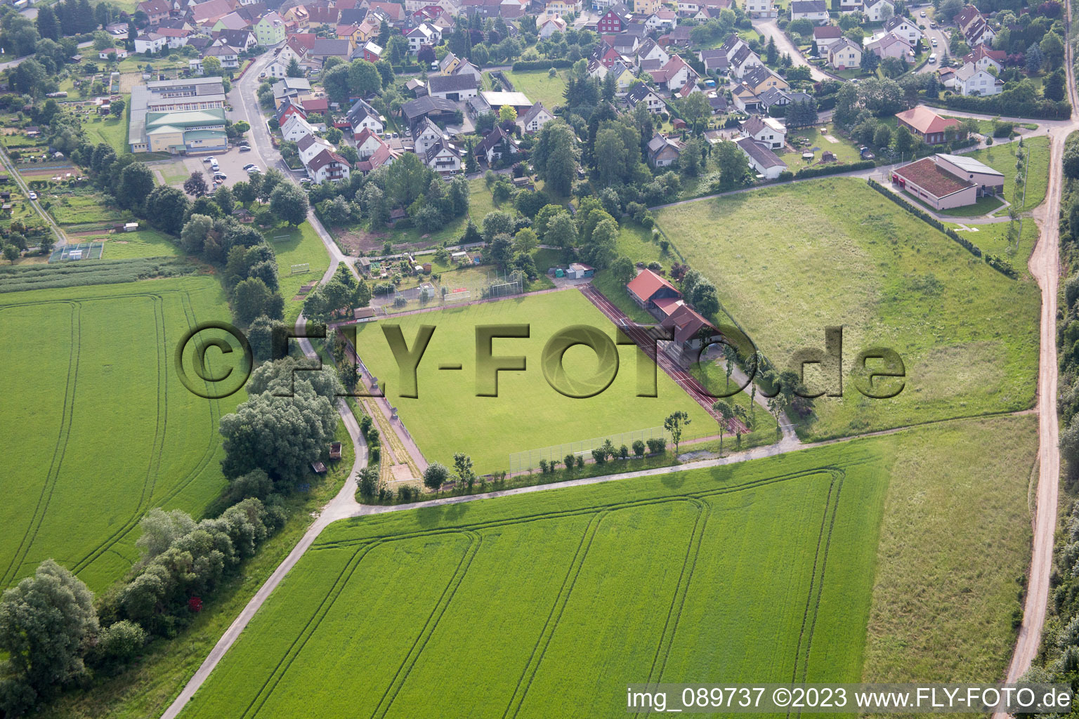 Aerial photograpy of Dertingen in the state Baden-Wuerttemberg, Germany