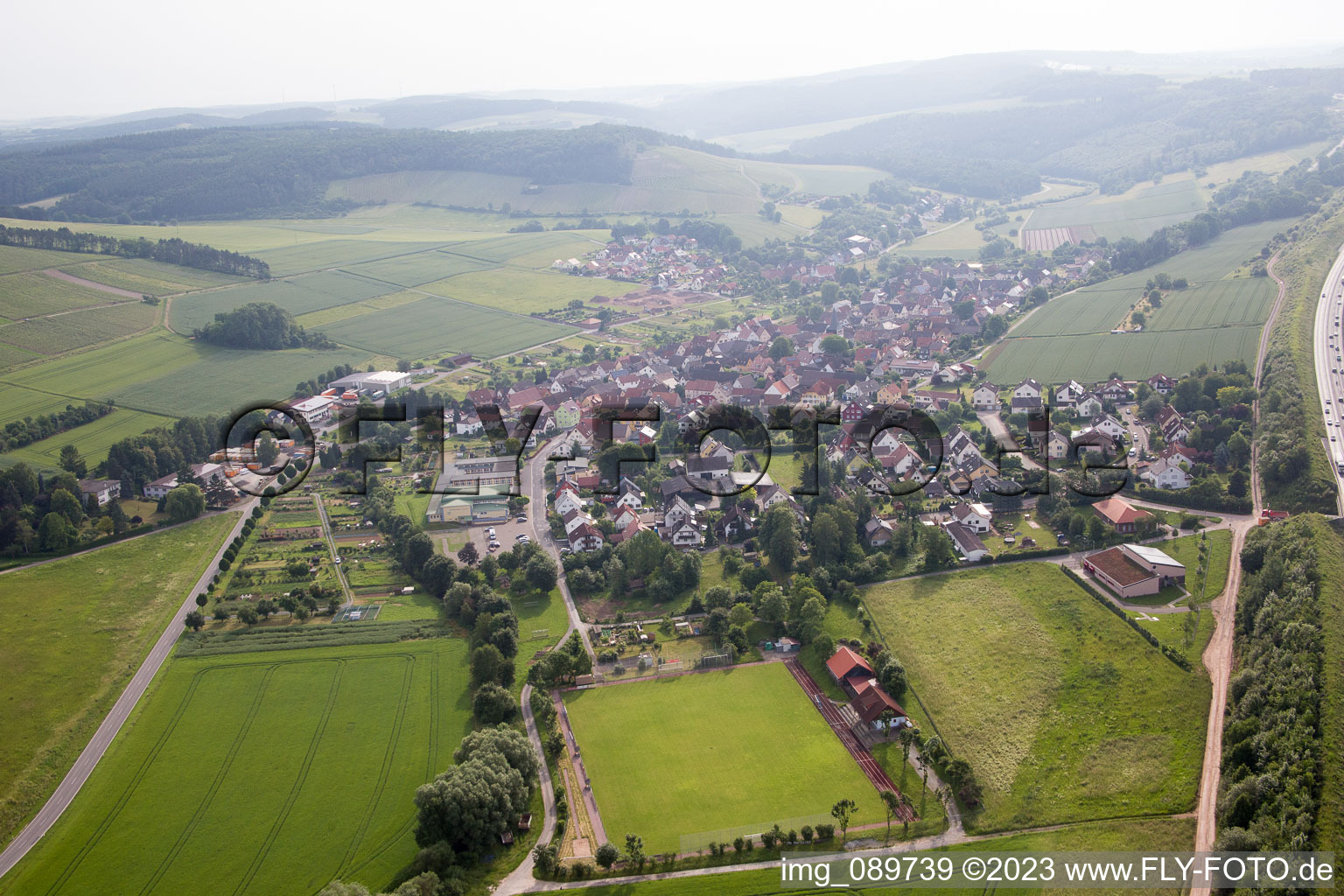 Dertingen in the state Baden-Wuerttemberg, Germany from above