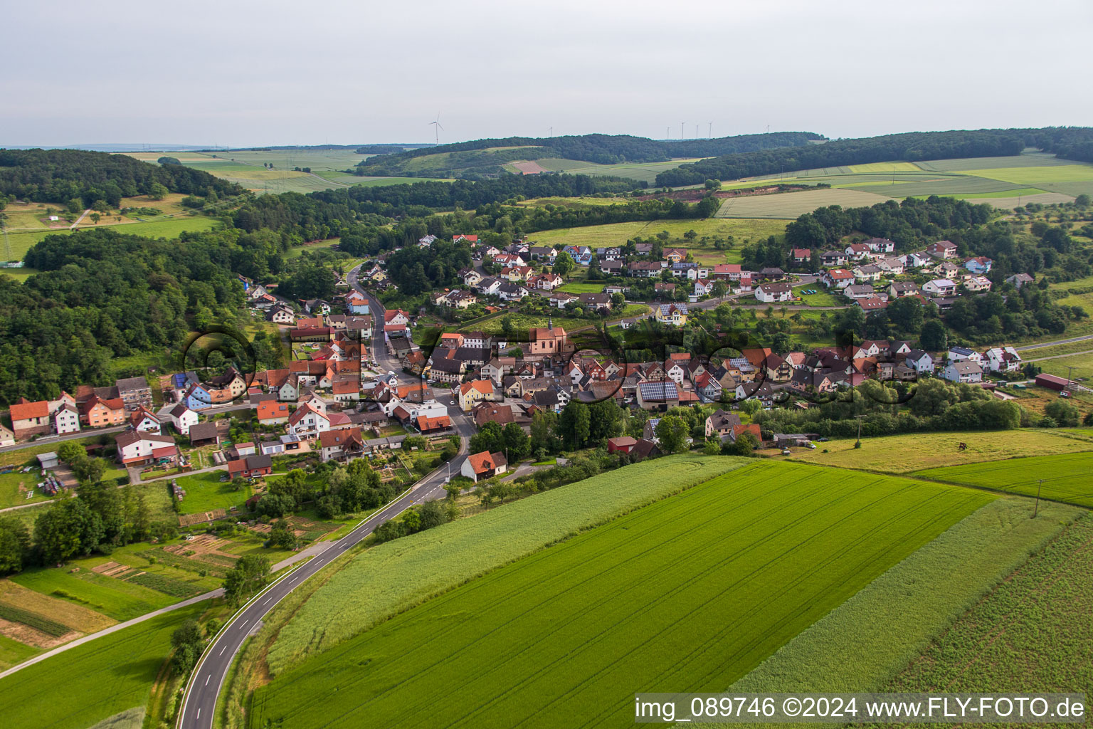 From the south in the district Wüstenzell in Holzkirchen in the state Bavaria, Germany