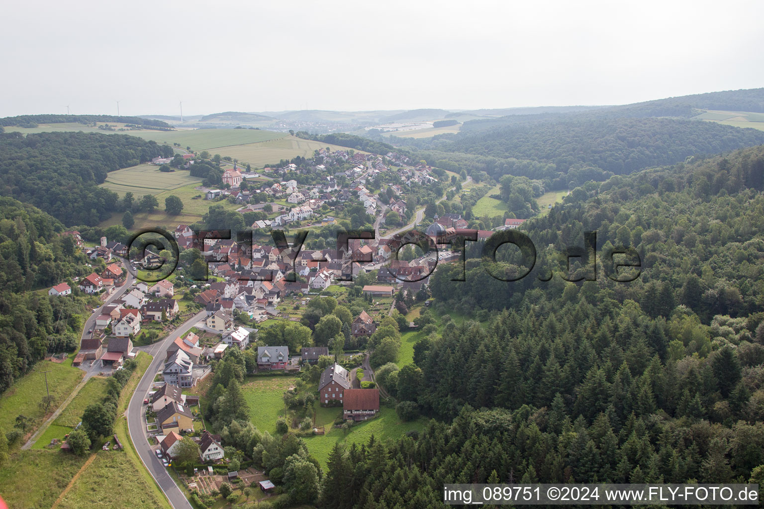 Aerial view of Holzkirchen in the state Bavaria, Germany