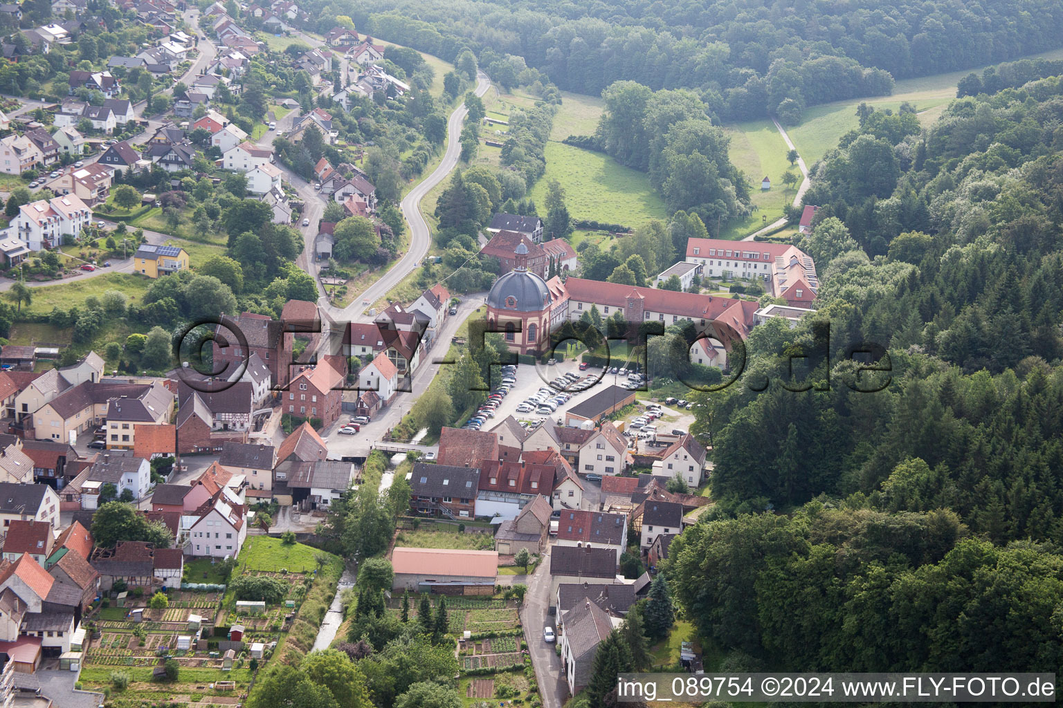 Holzkirchen in the state Bavaria, Germany from above