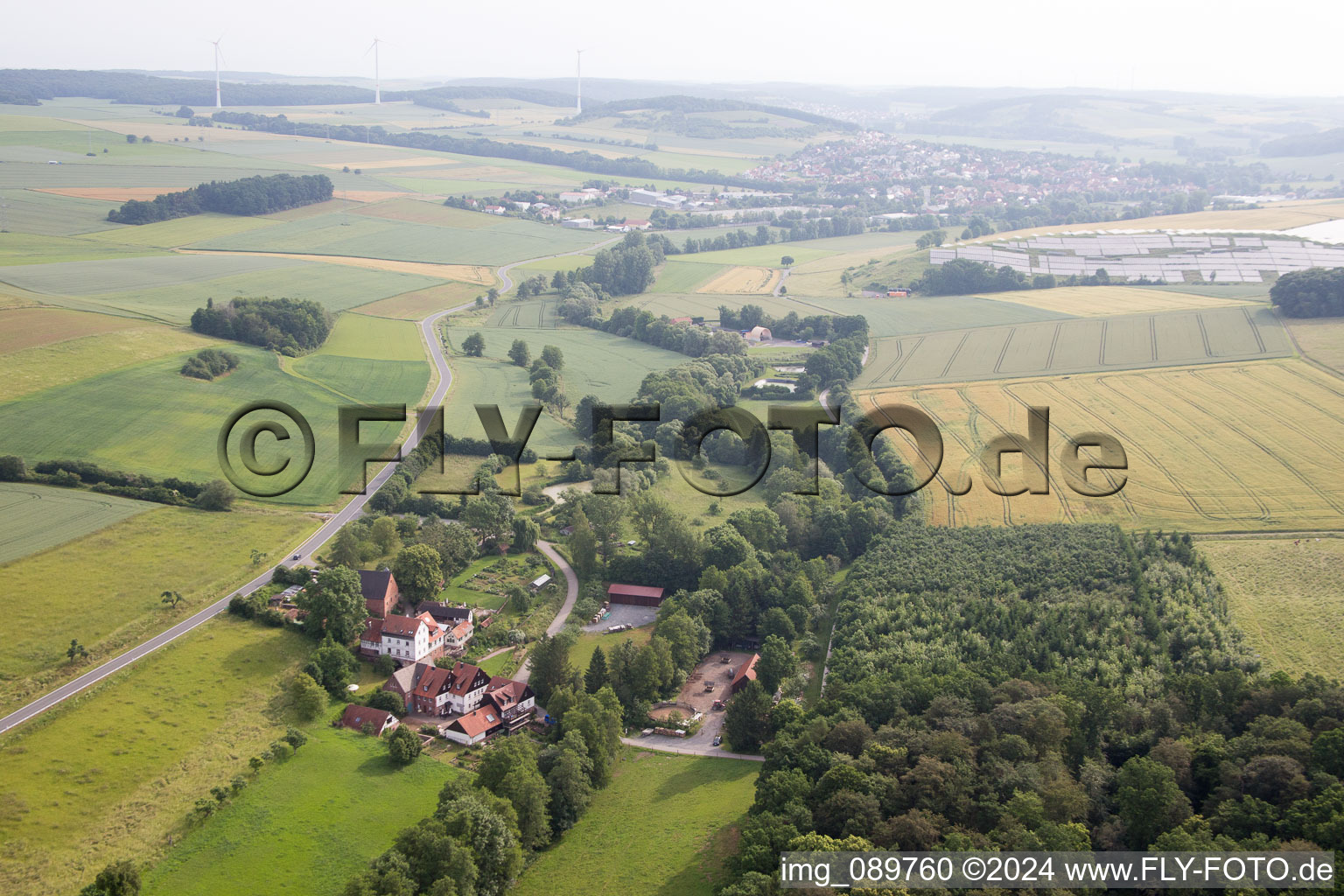 Bird's eye view of Holzkirchen in the state Bavaria, Germany