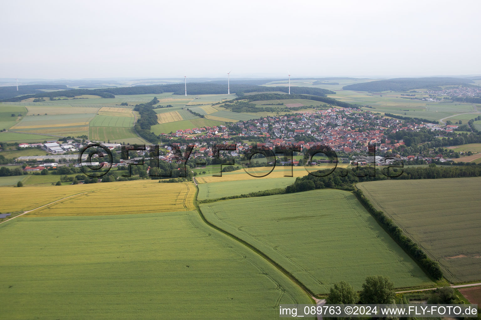 Aerial photograpy of Uettingen in the state Bavaria, Germany