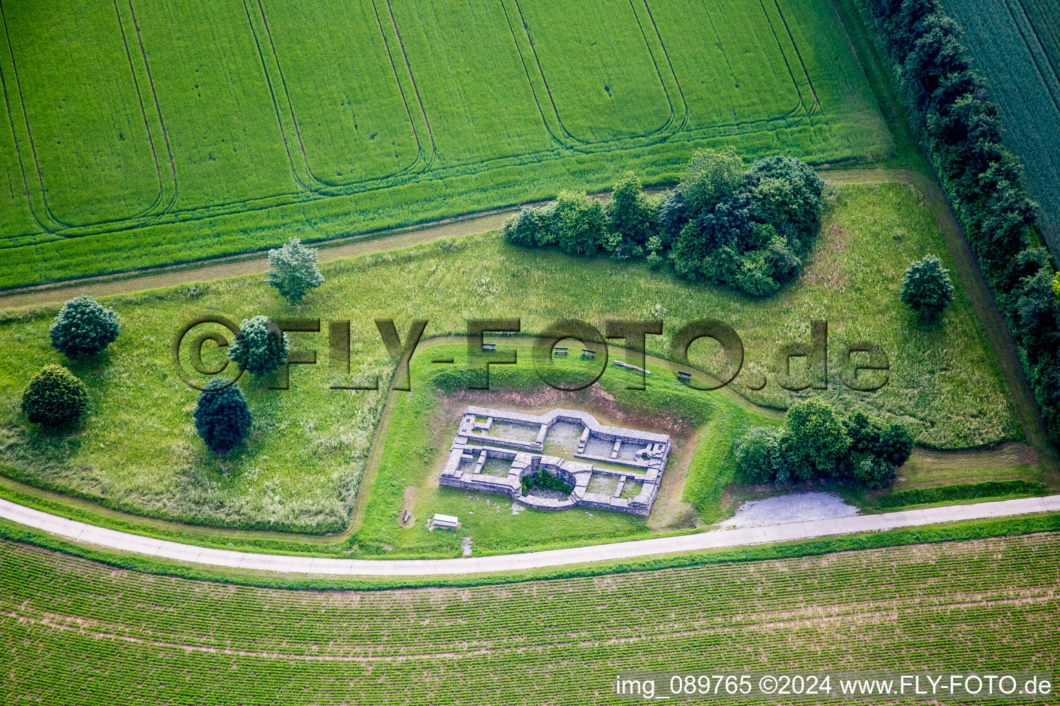 Remains of the ruins of the palace grounds of the former hunting castle Waldbrunn in Waldbrunn in the state Bavaria, Germany