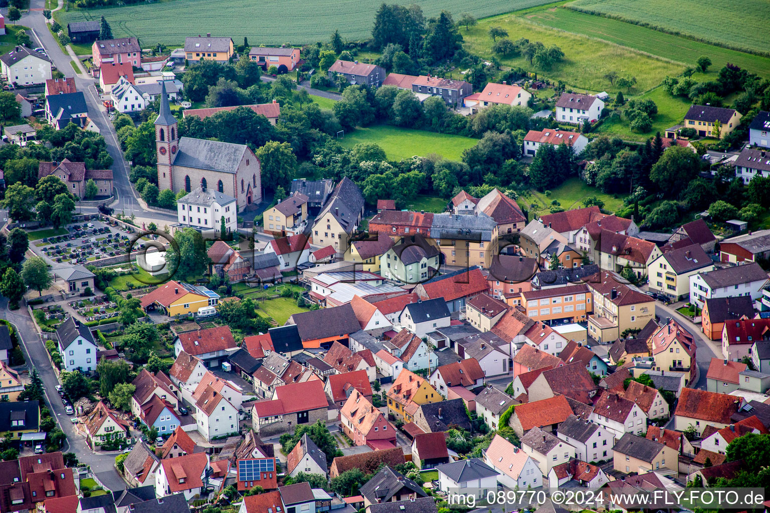 Church building in the village of in Waldbrunn in the state Bavaria, Germany