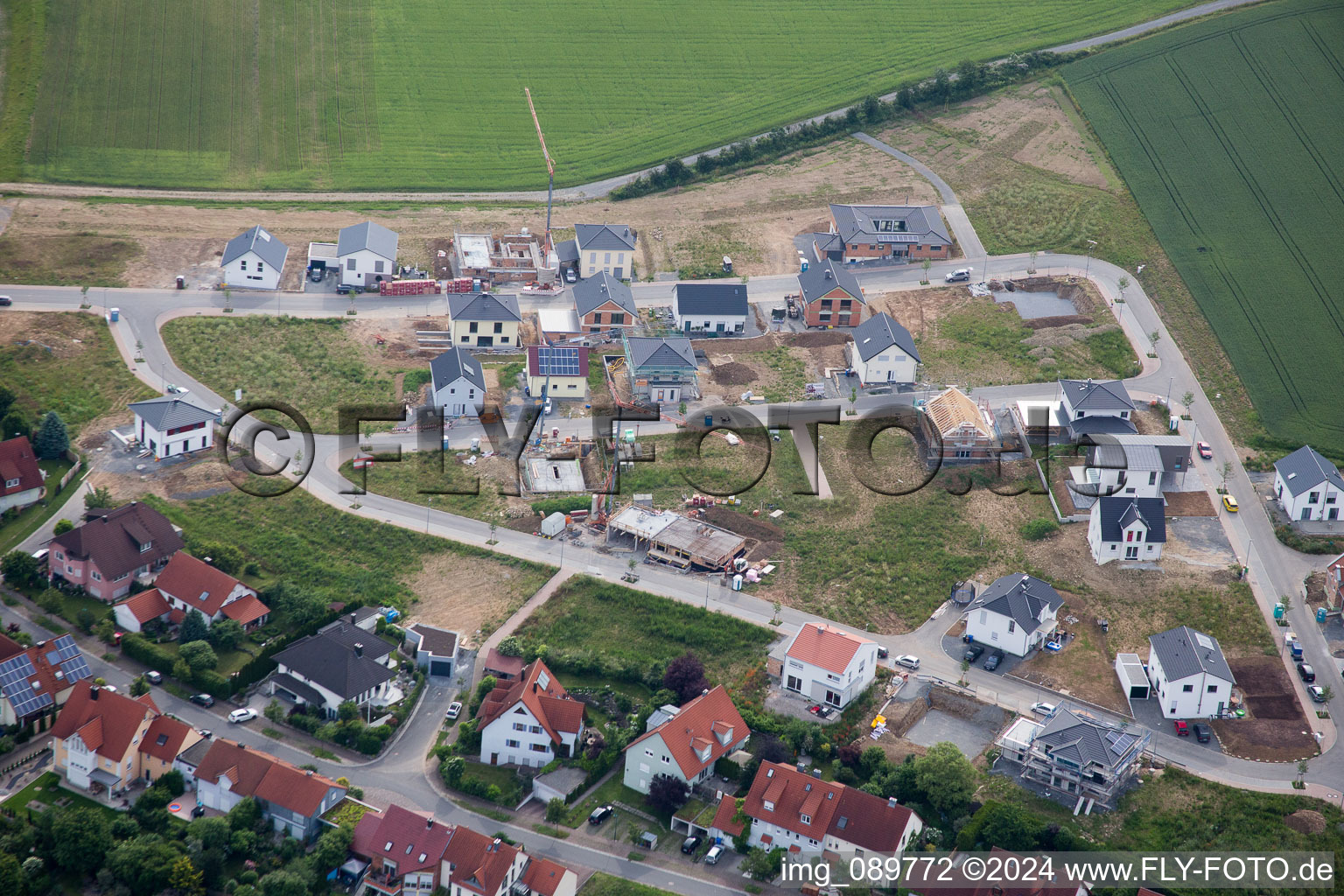 Aerial view of Waldbrunn in the state Bavaria, Germany