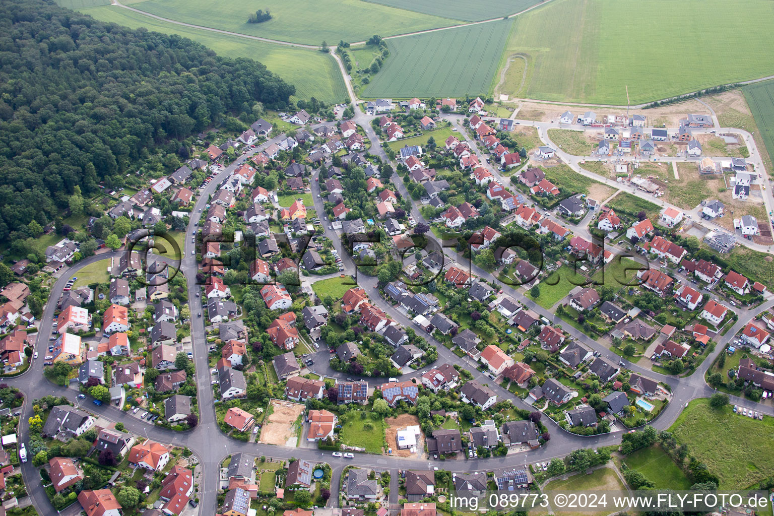 Aerial photograpy of Waldbrunn in the state Bavaria, Germany