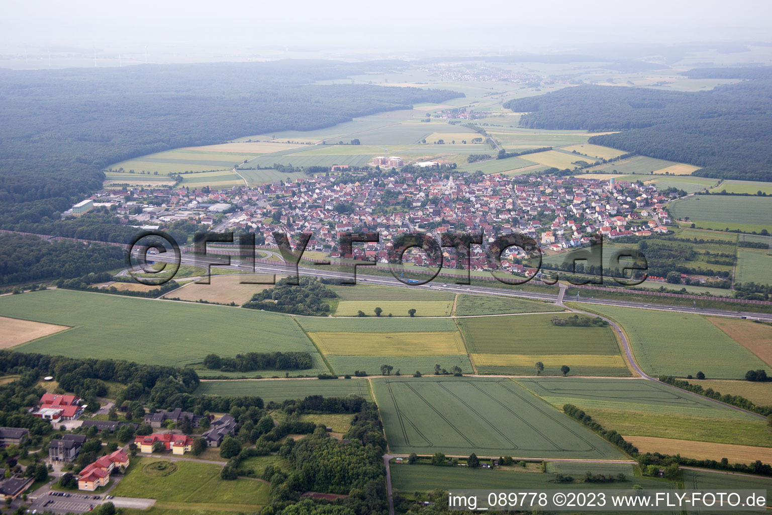 Aerial photograpy of Eisingen in the state Bavaria, Germany