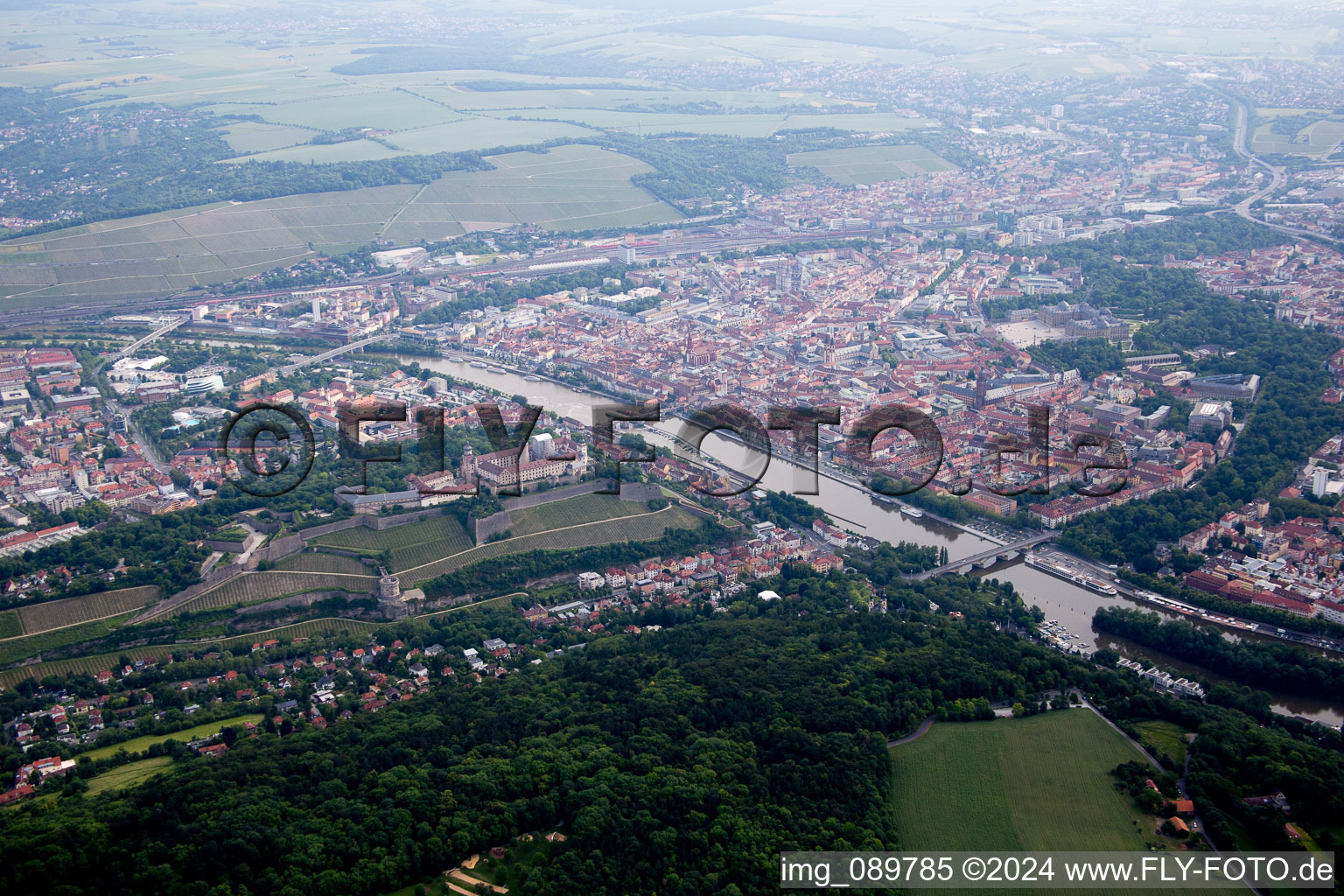 Aerial photograpy of Würzburg in the state Bavaria, Germany