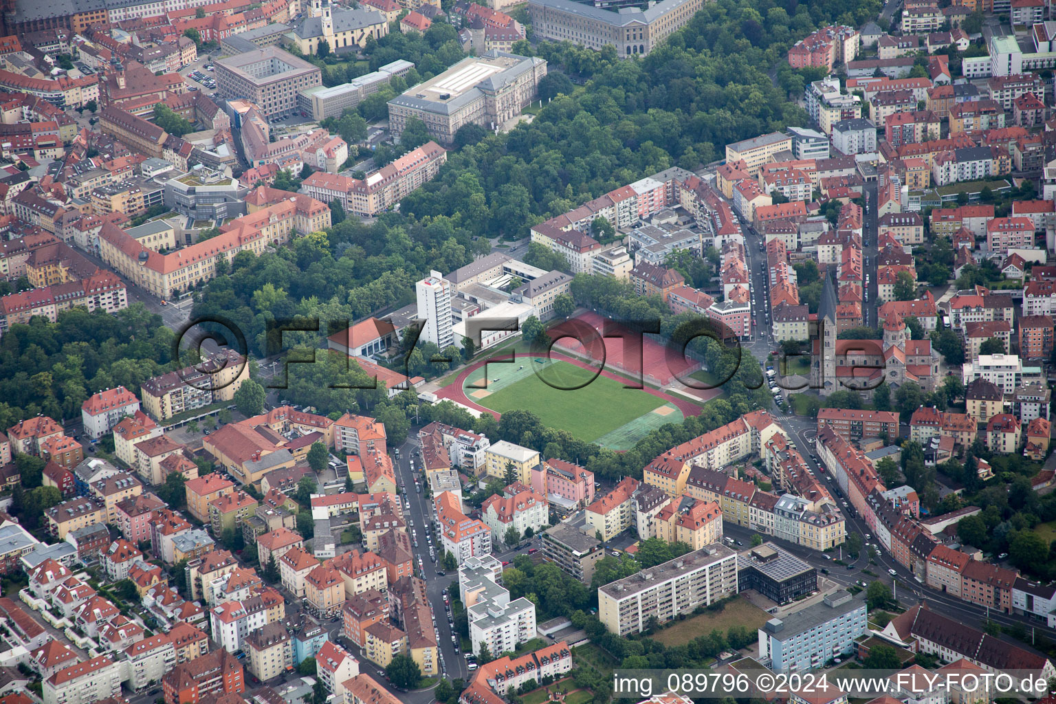 Würzburg in the state Bavaria, Germany viewn from the air