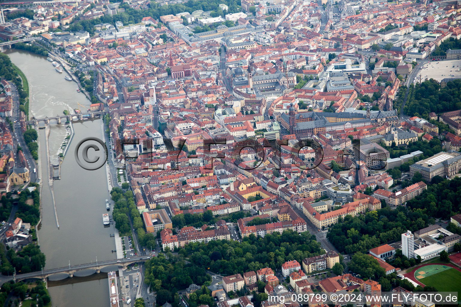 Drone image of Würzburg in the state Bavaria, Germany