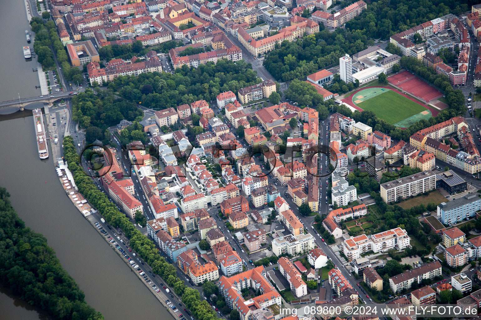 Würzburg in the state Bavaria, Germany from the drone perspective