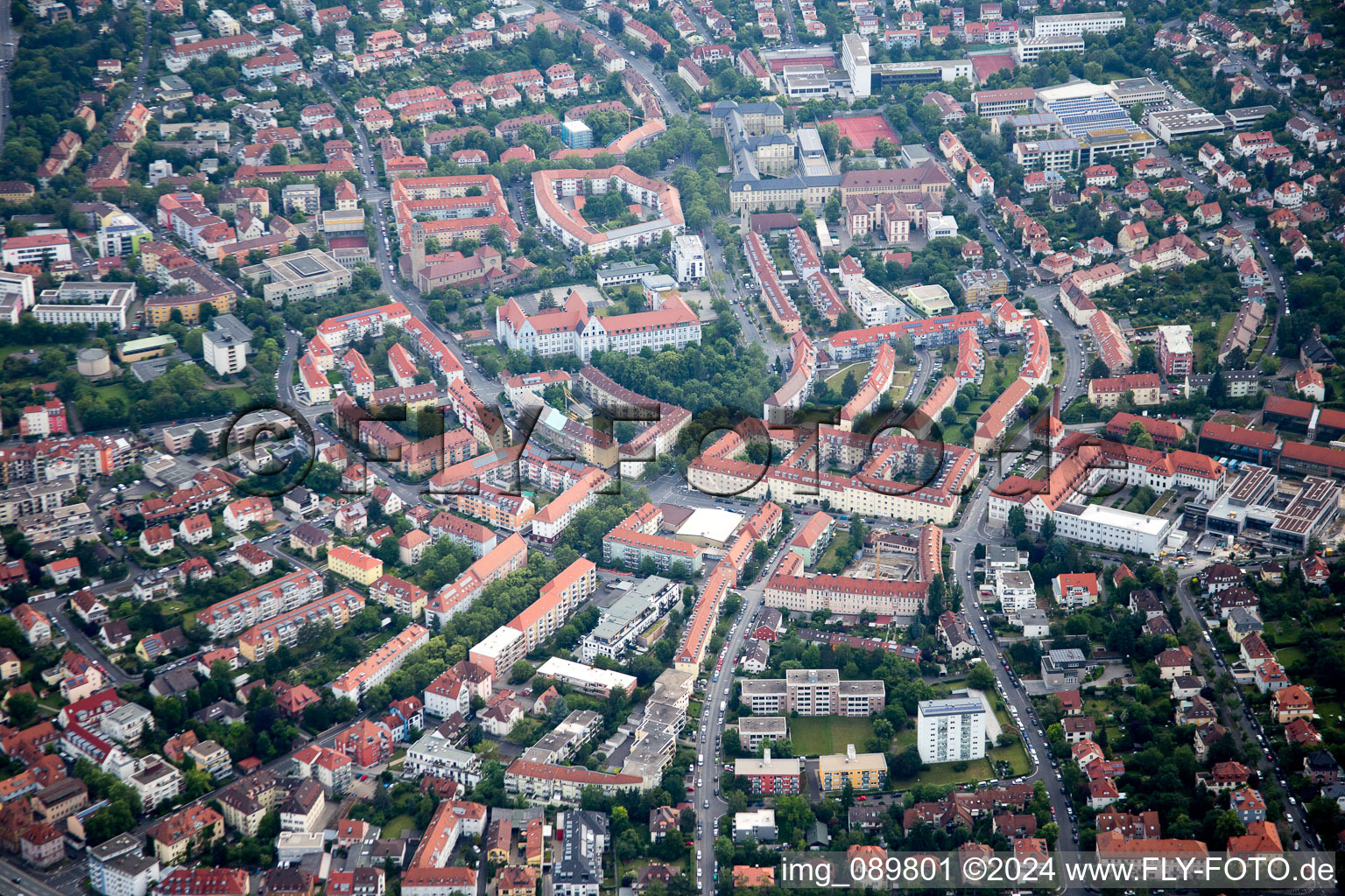 Würzburg in the state Bavaria, Germany from a drone