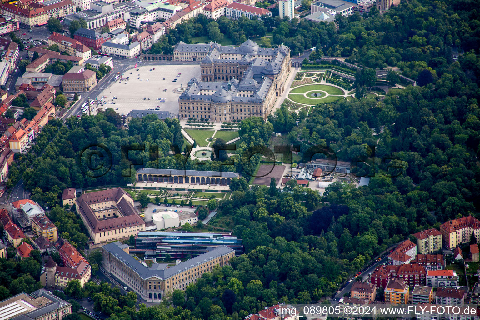 Building complex in the park of the castle Residenz Wuerzburg in Wuerzburg in the state Bavaria